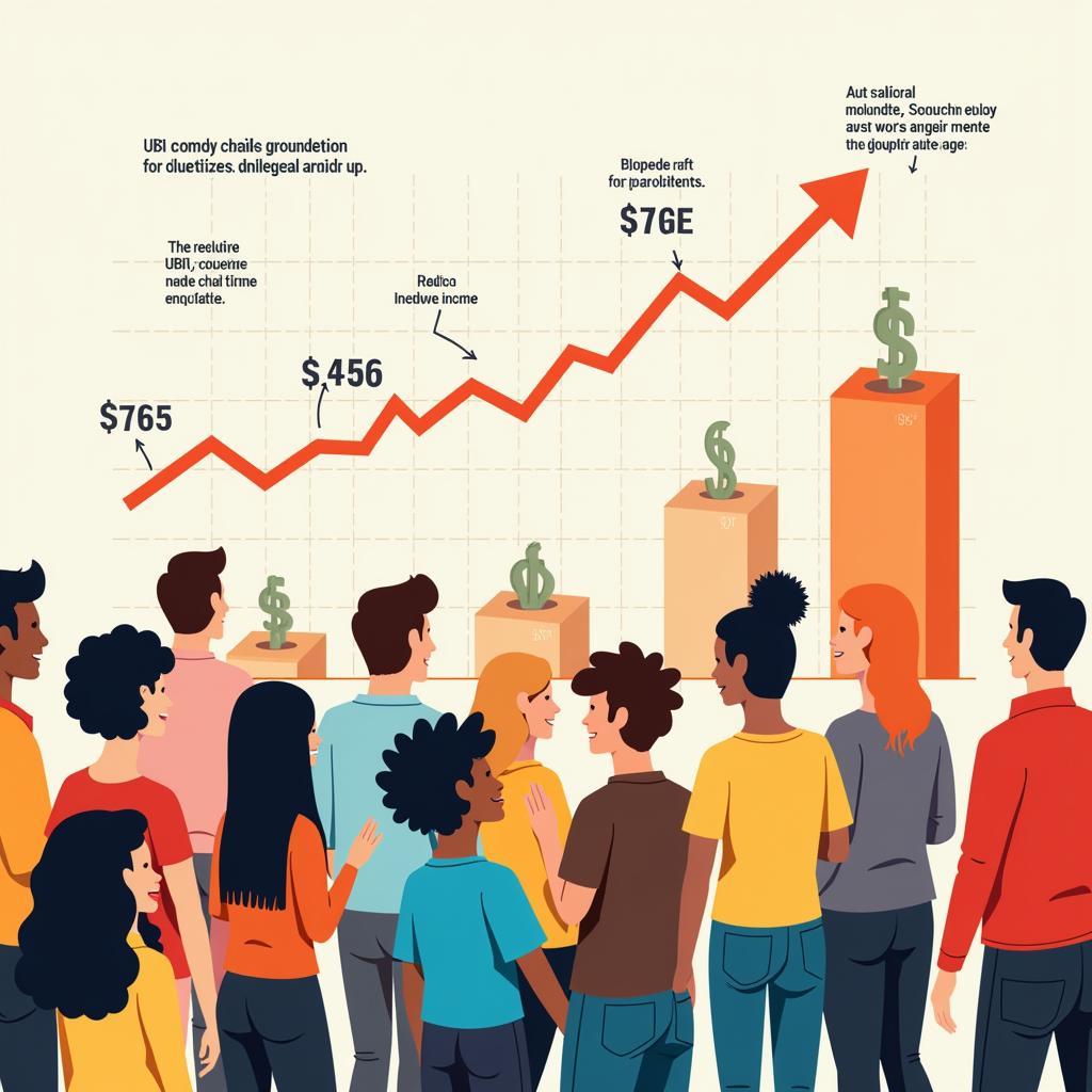 Universal Basic Income Addressing Income Inequality Illustration