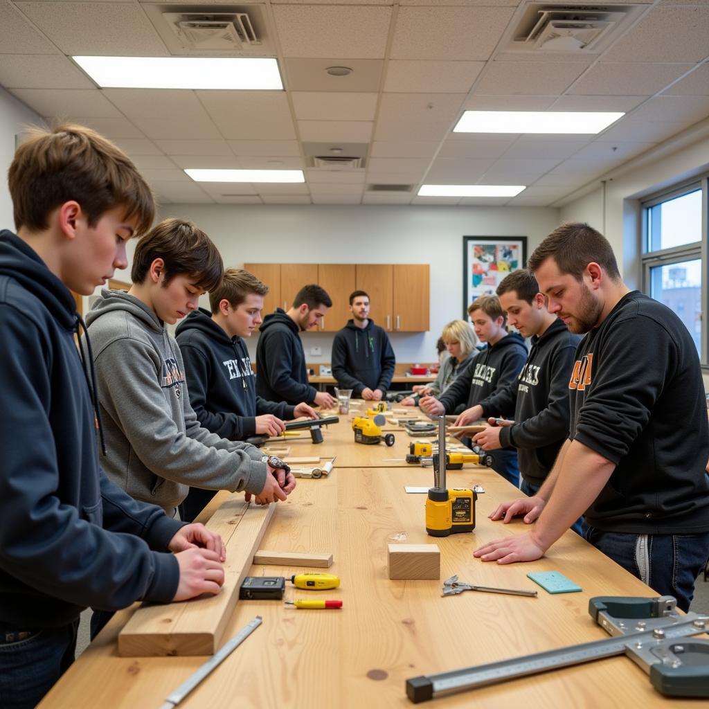 Vocational Training: Carpentry Class in School