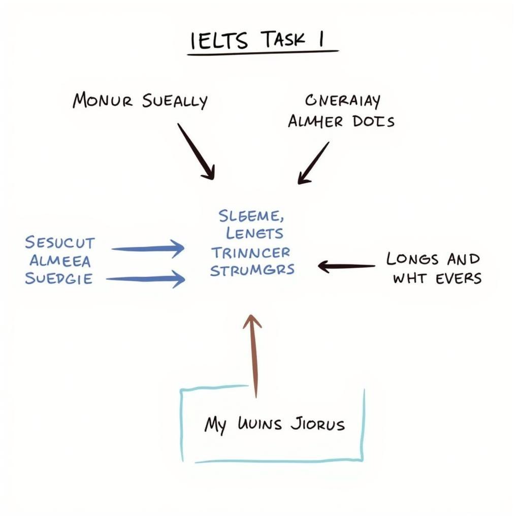 Clear overview example in IELTS Writing Task 1 with main features highlighted