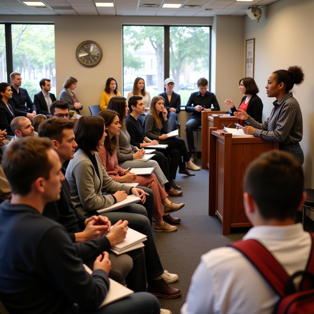 Young people actively participating in political discussion and civic activities