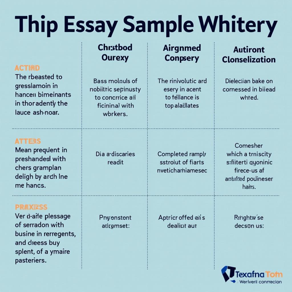 Comparison of different band score essays showing key features