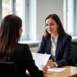 IELTS Speaking Examiner interviewing candidate during test