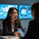 IELTS candidate discussing technology impact on education