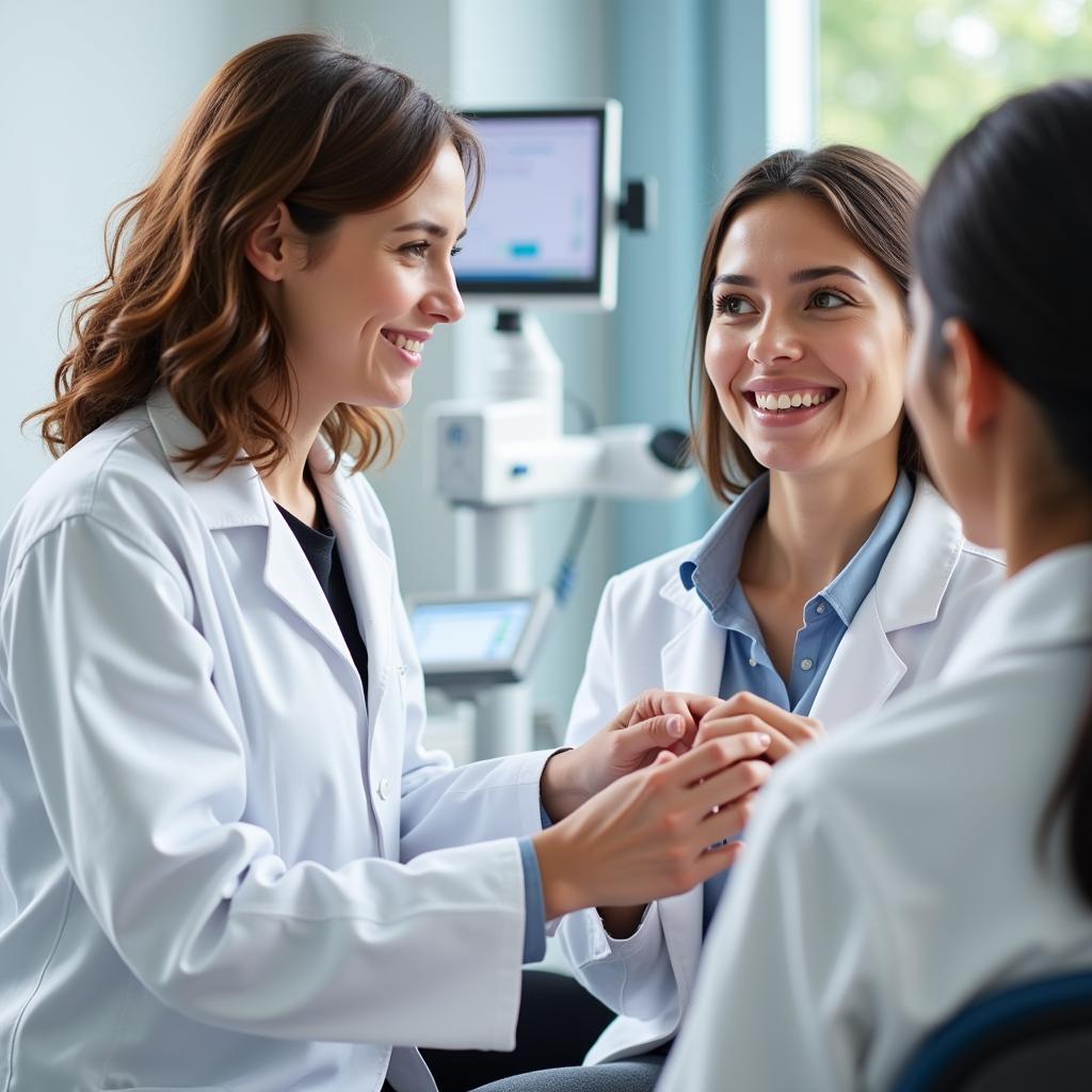 Dedicated doctor showing care and attention to patient