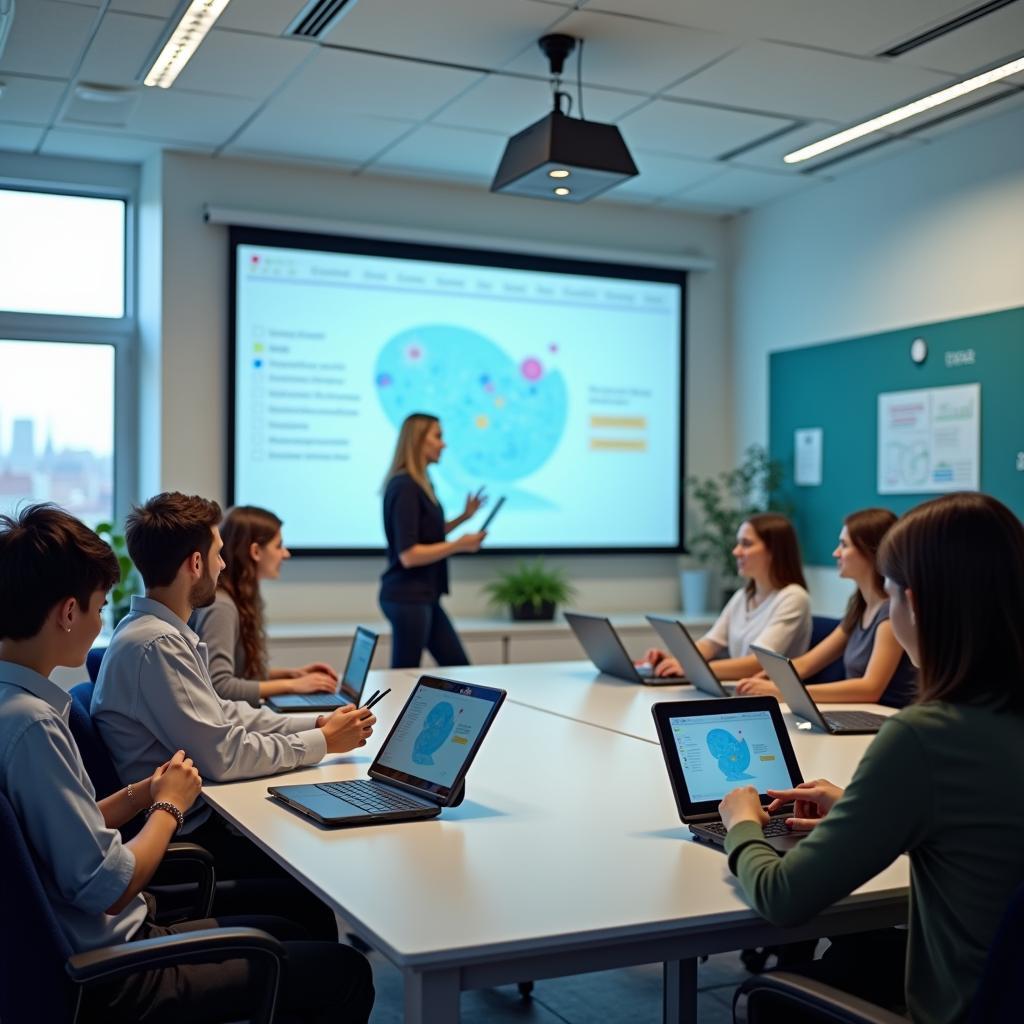 AI integration in modern classroom setting