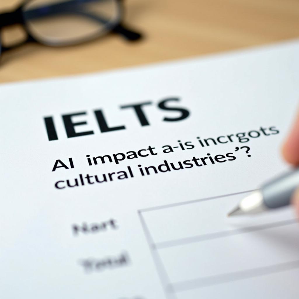IELTS Writing Task 2 question about AI impact on cultural industries