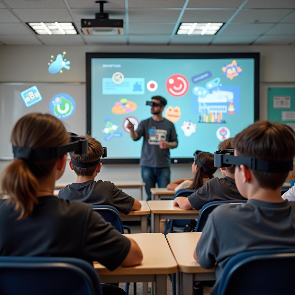 Students Using AR Technology for Interactive Learning