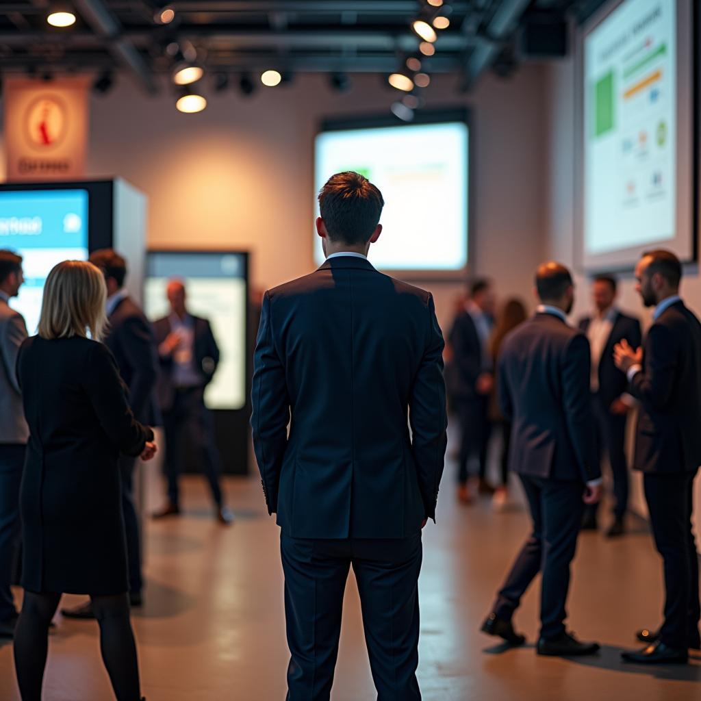 IELTS speaking example: Feeling out of place at a business conference, appearing uncomfortable