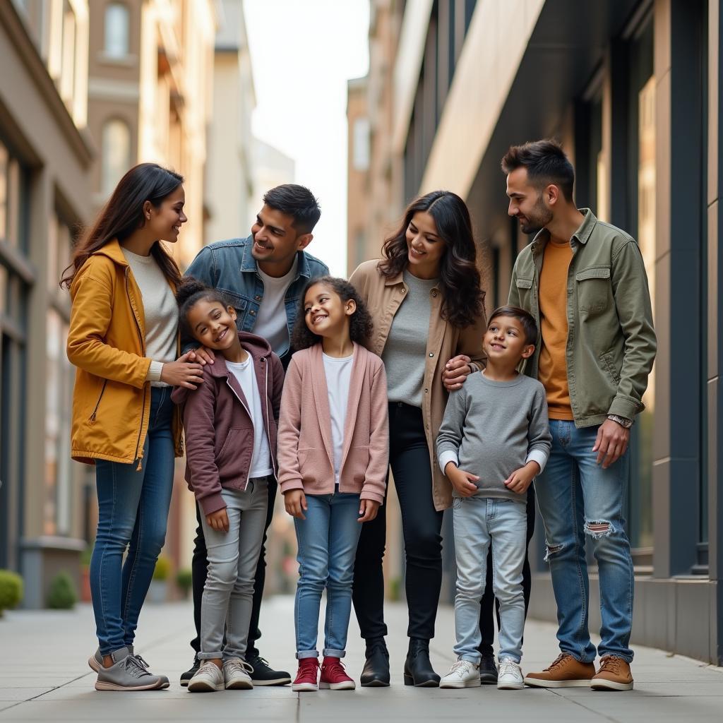 Modern families experiencing structural changes in contemporary society