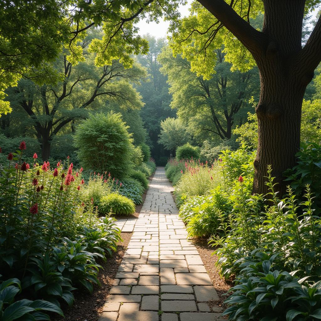 Tranquil city botanical garden offering a serene escape with diverse flora and peaceful pathways.