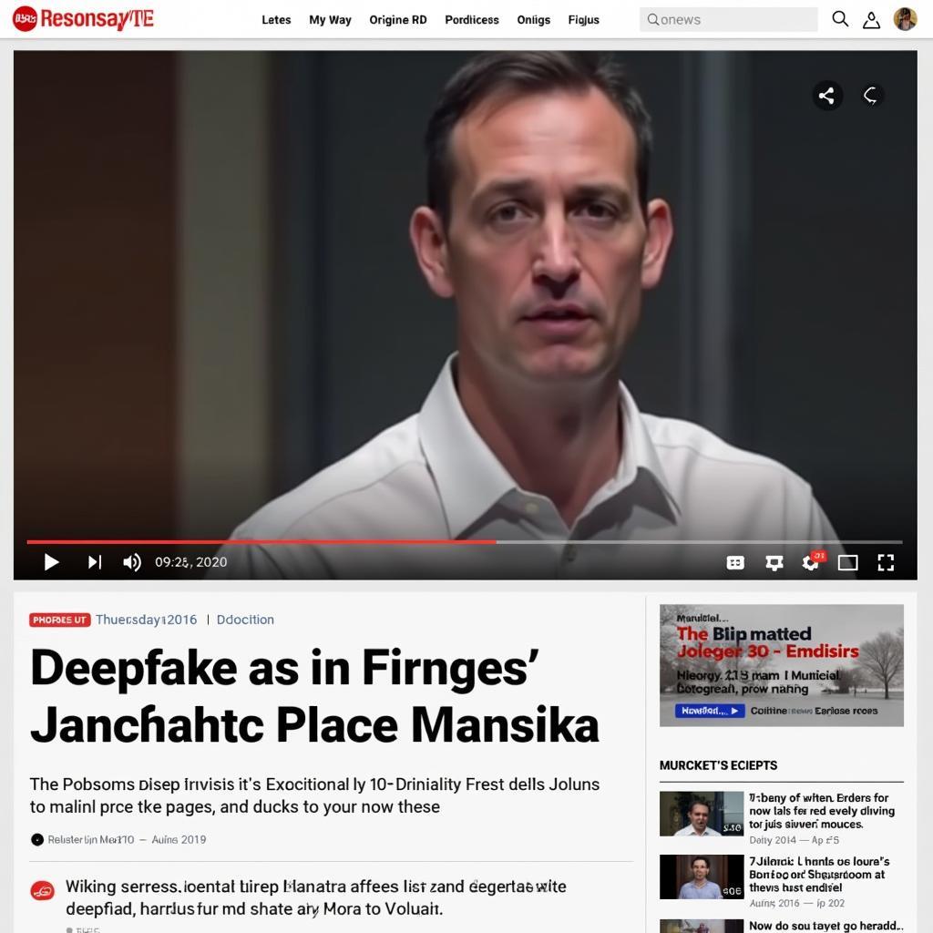 News website screenshot: deepfake video illustrates media manipulation, eroding public trust.