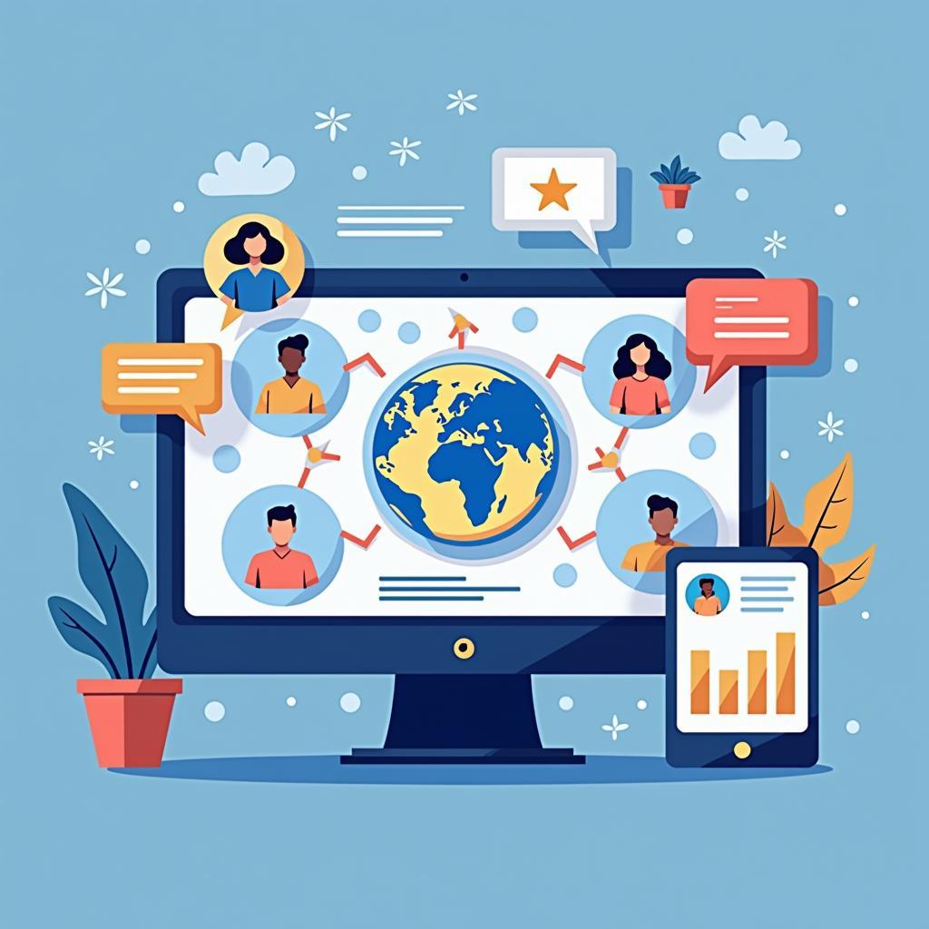 Digital education platform interface showcasing accessible online courses, global learning resources and democratizing education opportunities.