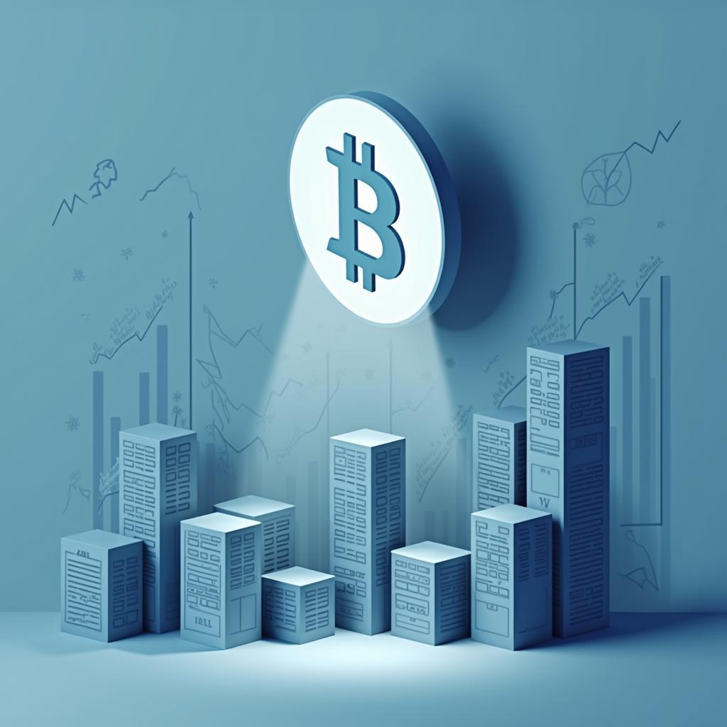 Digital Monopoly Market Dominance with large tech company logo casting shadow over smaller businesses