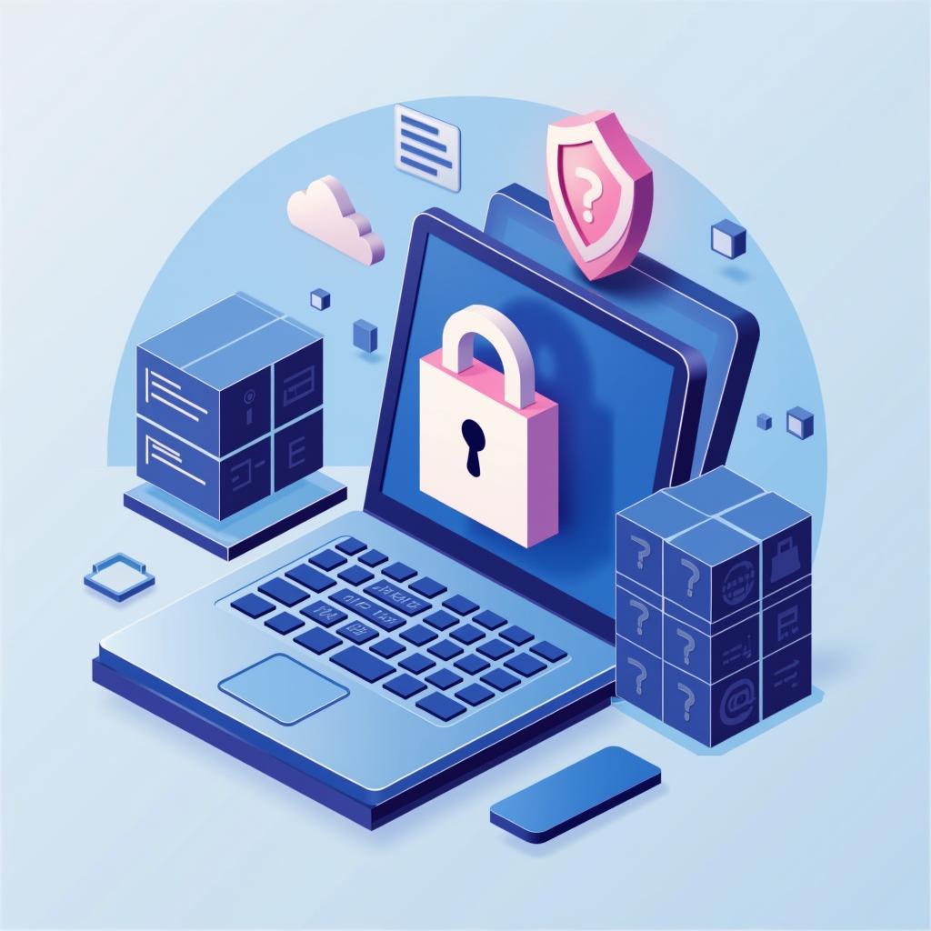 Conceptual illustration of digital privacy and online data security featuring lock and shield icons