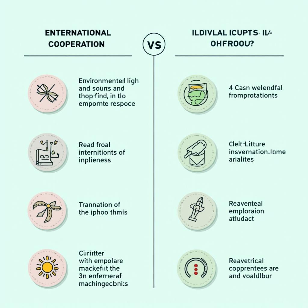Comparing international cooperation and individual country approaches to environmental issues