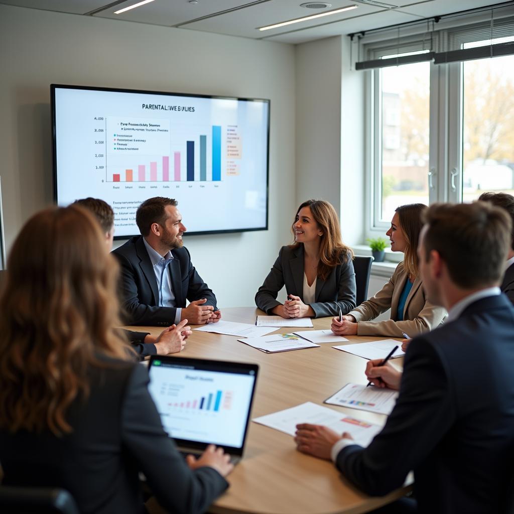 Parents discussing equal parental leave rights in modern workplace