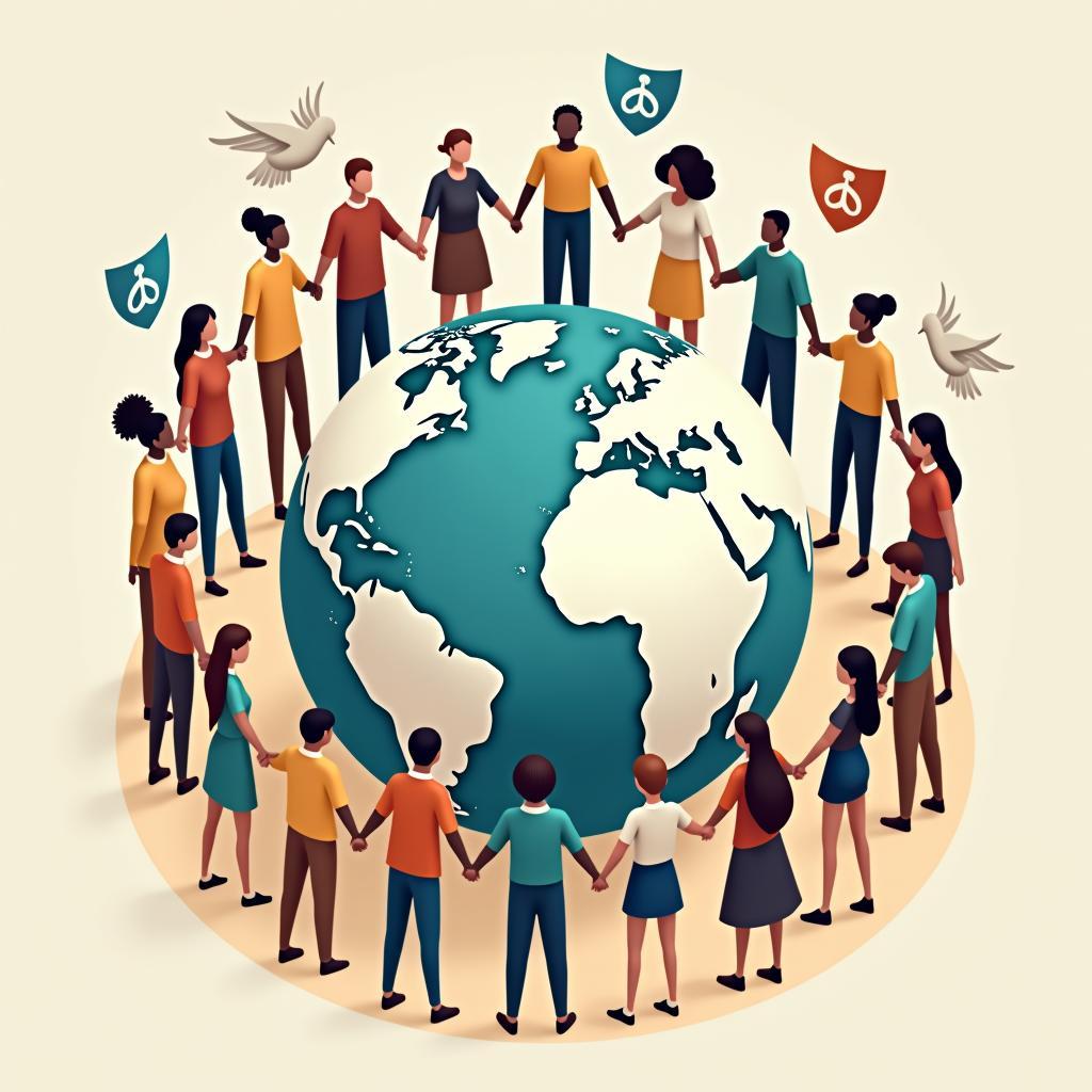 Global human rights protection concept illustration