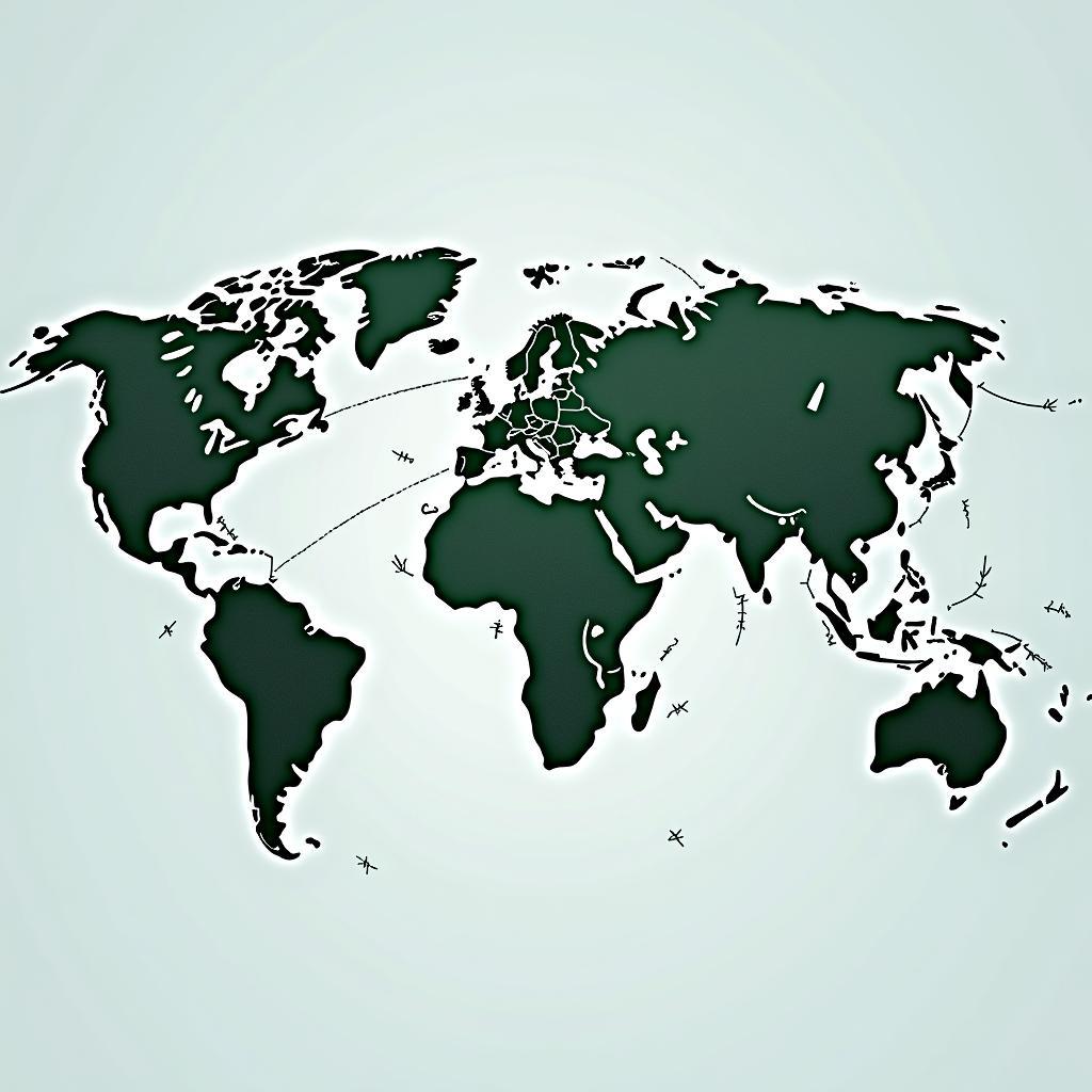 Global resource distribution concept showing interconnected world economy