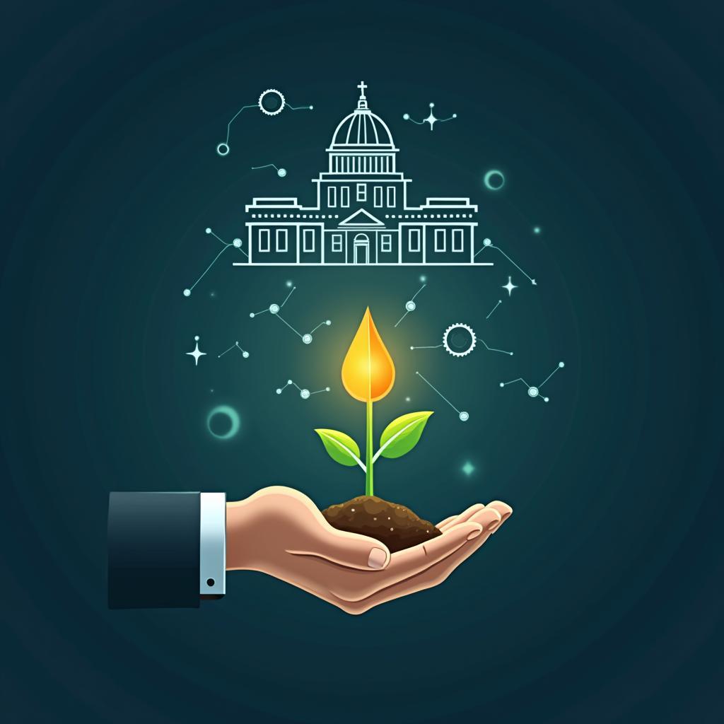 Government funding catalyzing technological innovation for economic growth and societal progress through public investment.