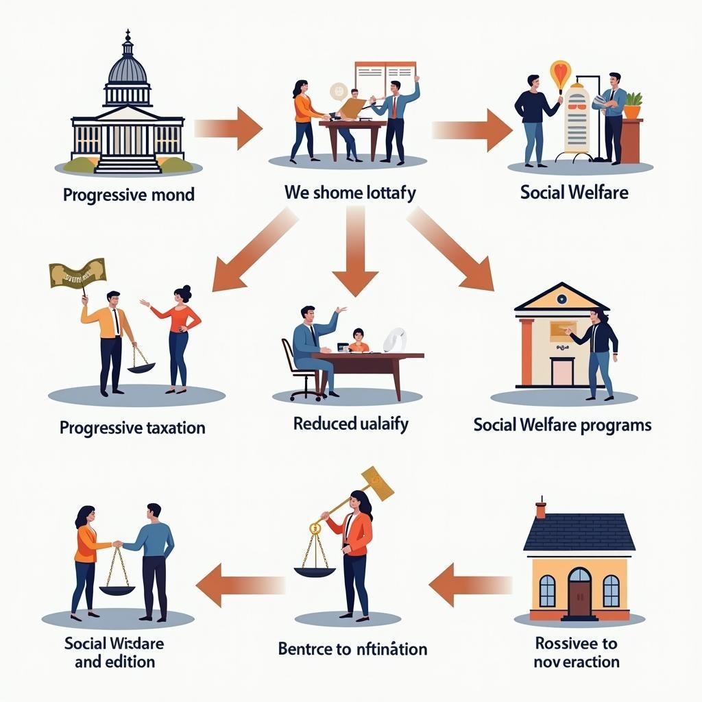 Government policies aimed at reducing economic inequality through various interventions