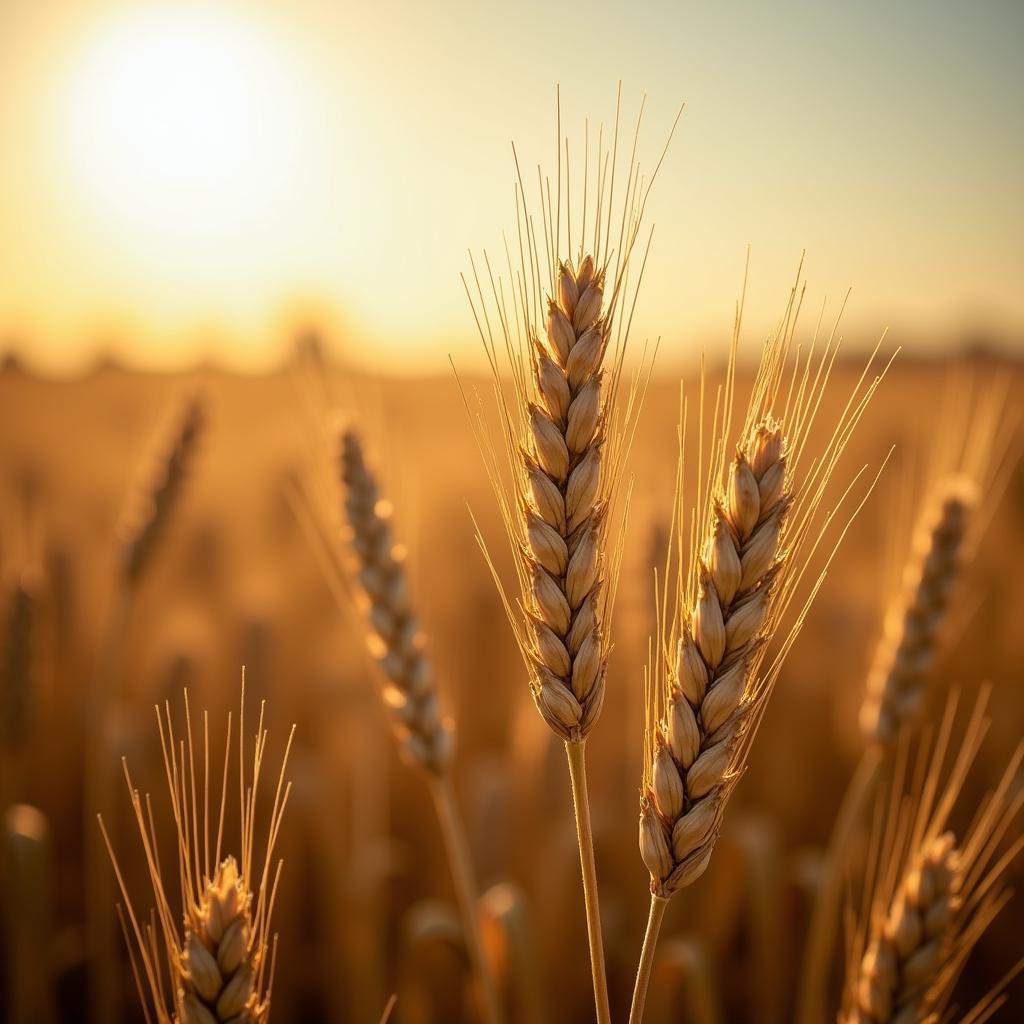 Wilting wheat crops under extreme heat show yield reduction due to climate change impact on agriculture.
