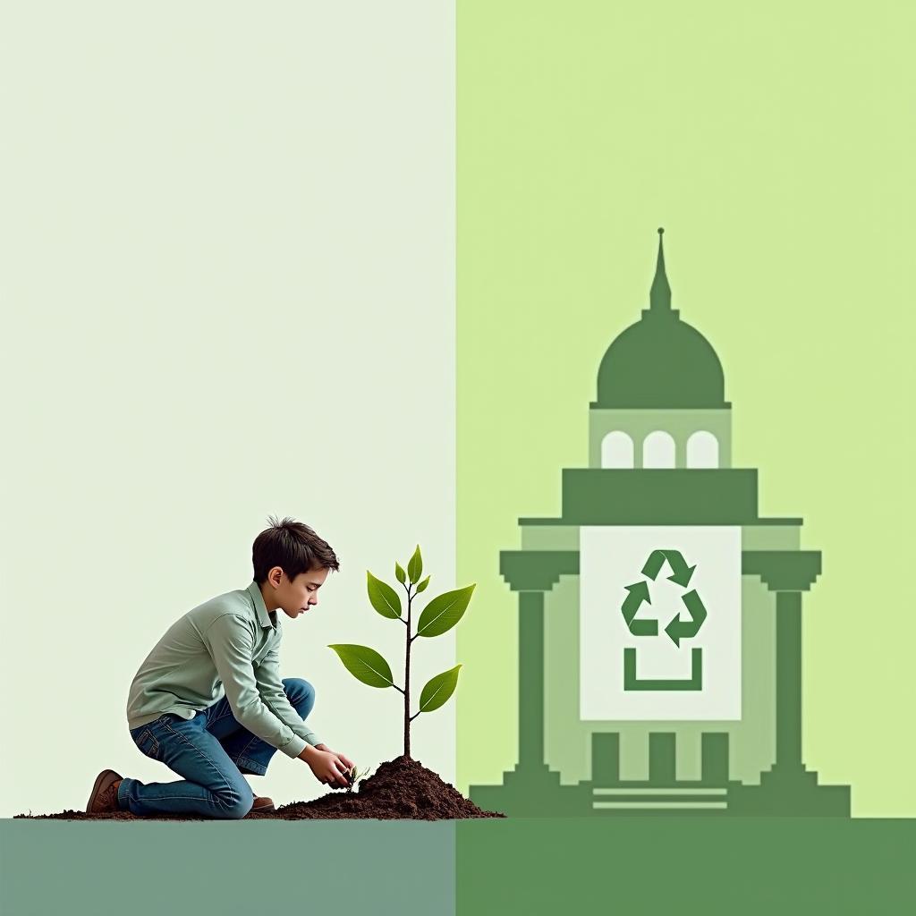 IELTS Task 2: individual vs government responsibility for environmental problem solving and conservation efforts.