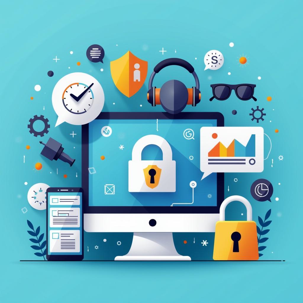 Illustration of IoT devices posing security risks and data privacy vulnerabilities in the digital age.