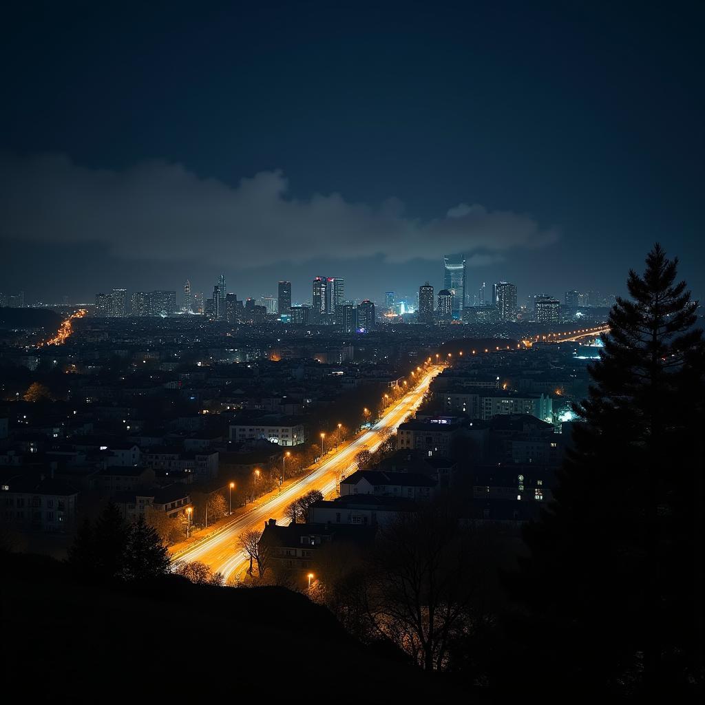 Urban light pollution affecting night sky visibility