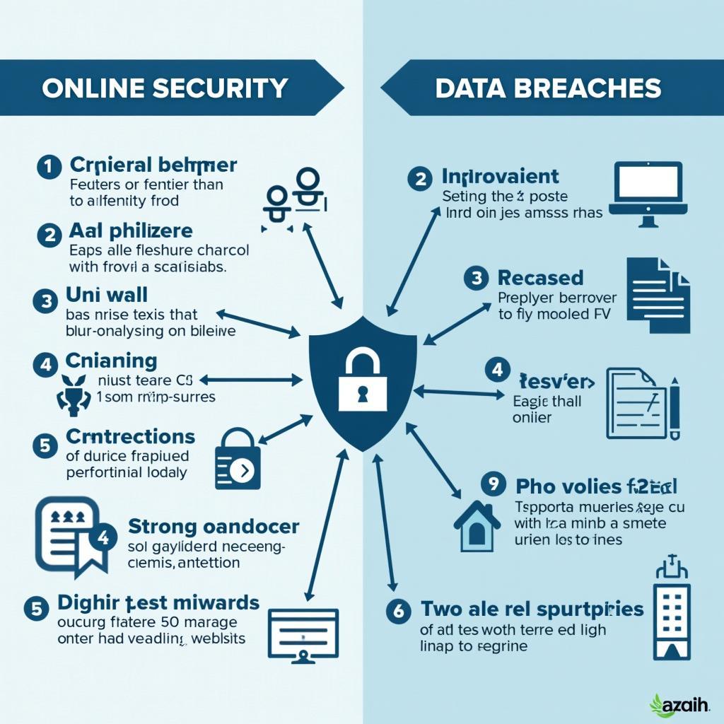 Online security risks and protection measures infographic