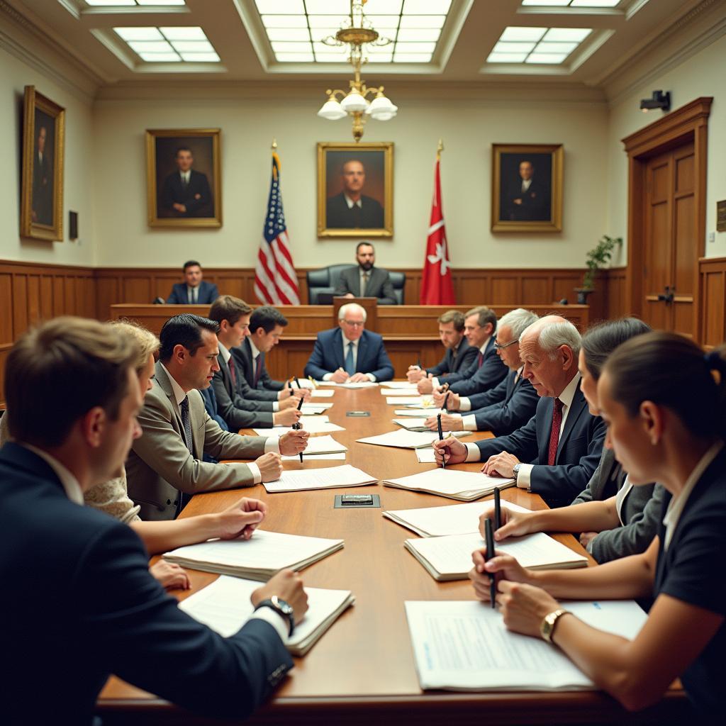 Citizens and officials collaborate on public engagement in policy making for effective governance and community involvement.