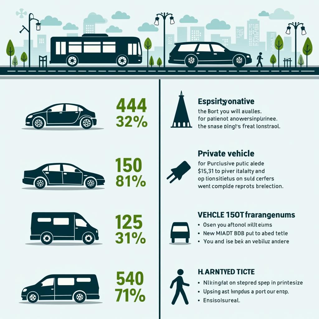 Public transportation versus private vehicles infrastructure comparison