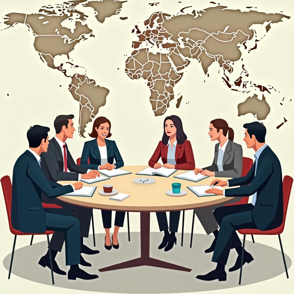 International cooperation in managing refugee crises showing diverse stakeholders