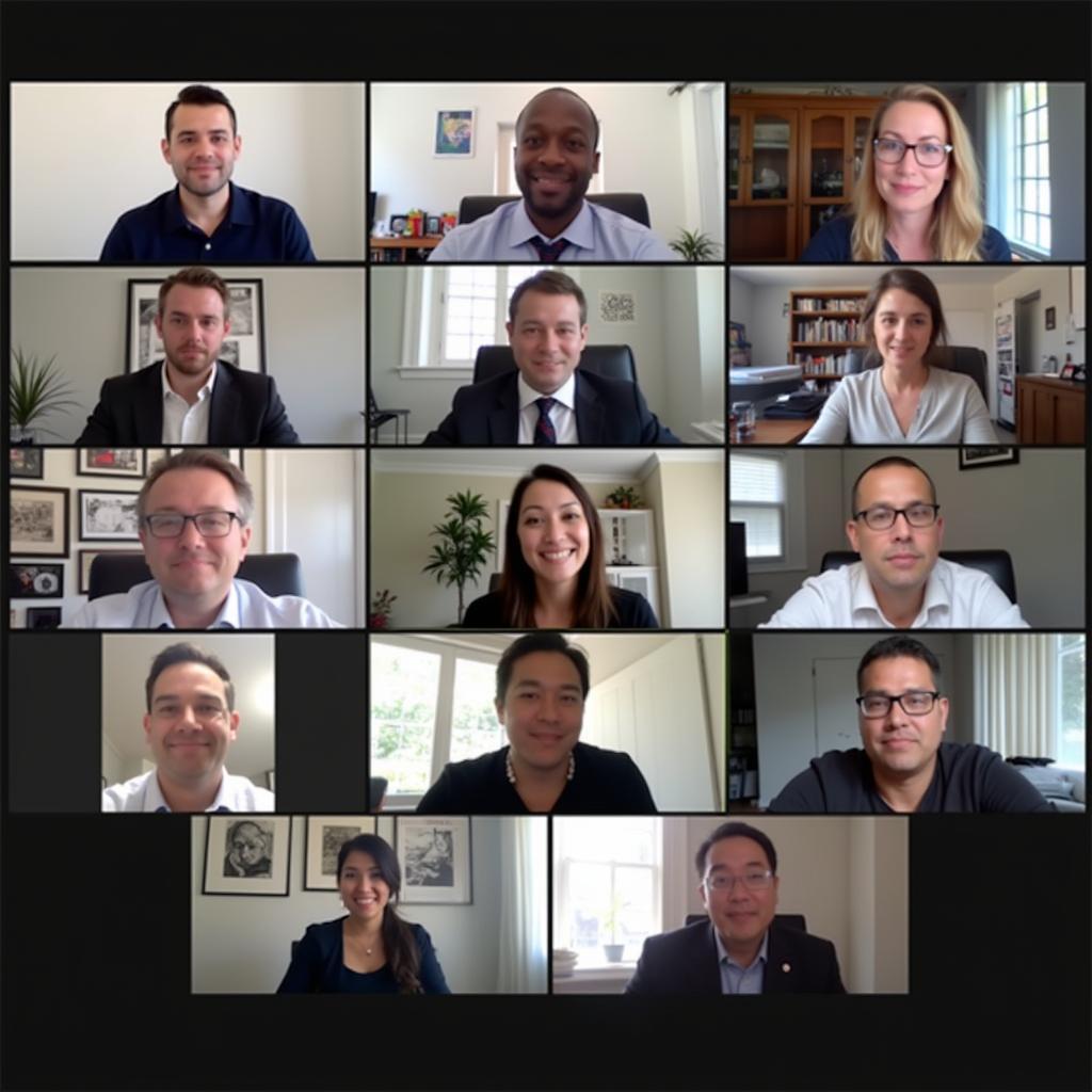 Remote work team collaboration through virtual meeting platform