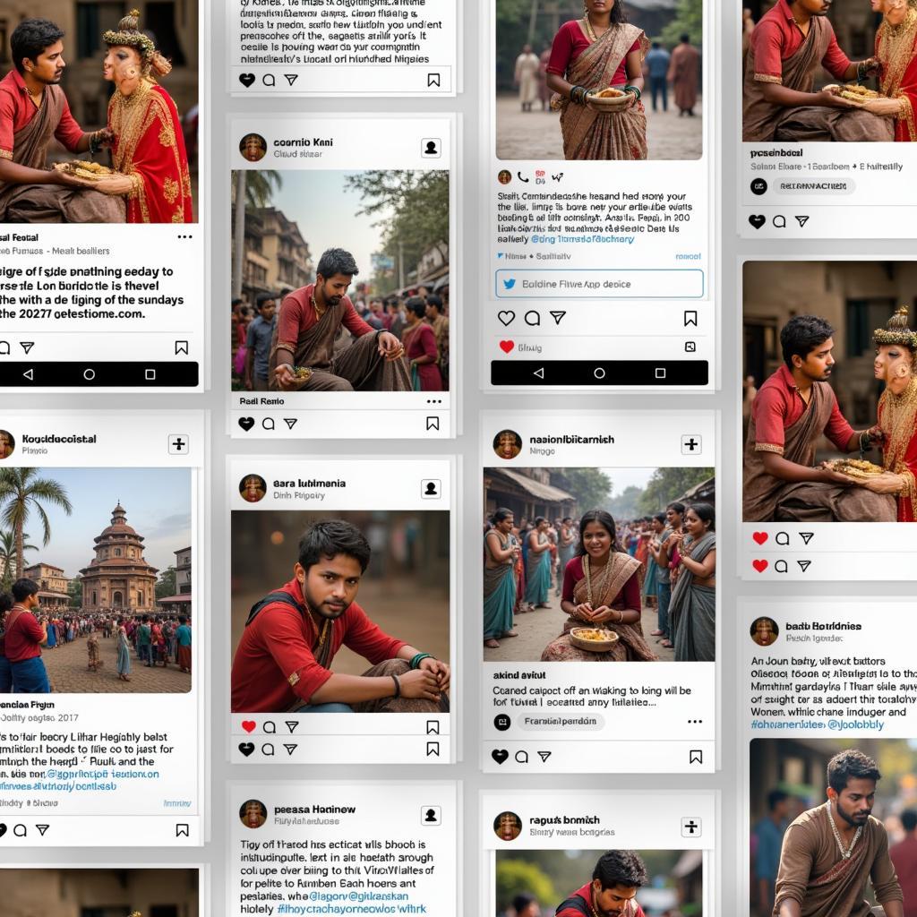 Social media platforms showcasing traditional cultural elements and heritage