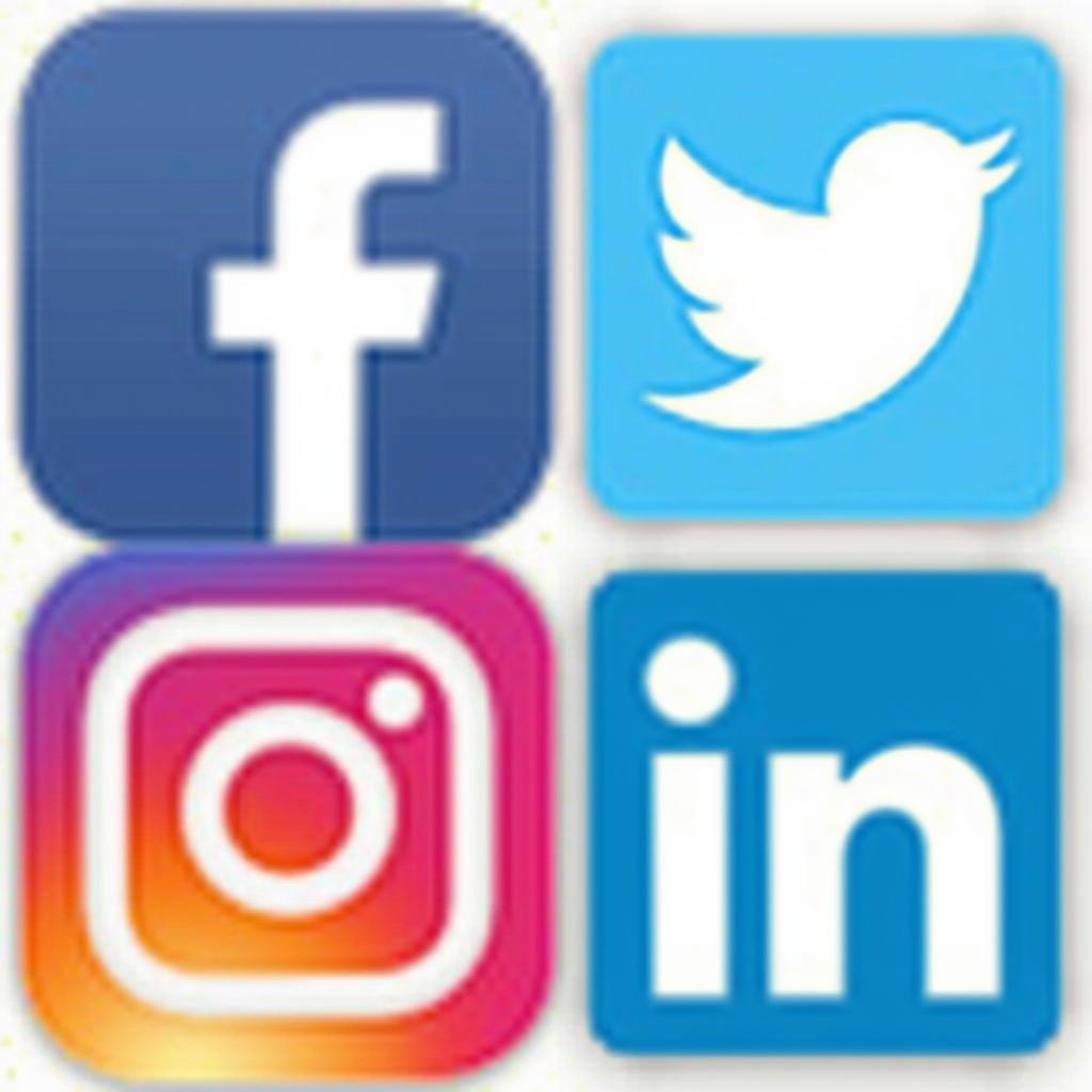 A vibrant collage showcasing popular social media platform icons like Facebook, Twitter, Instagram, and LinkedIn.