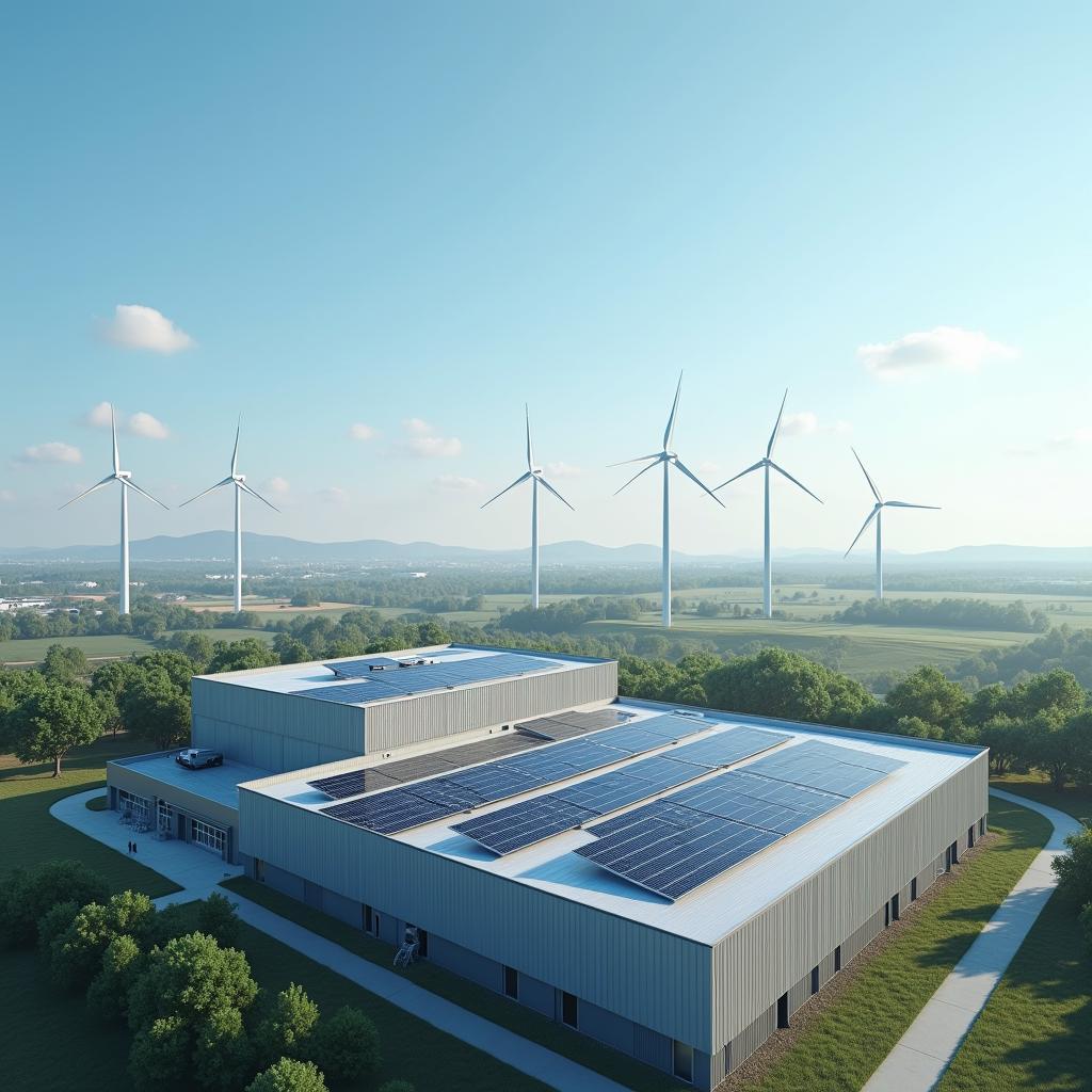 solar panels and wind turbines