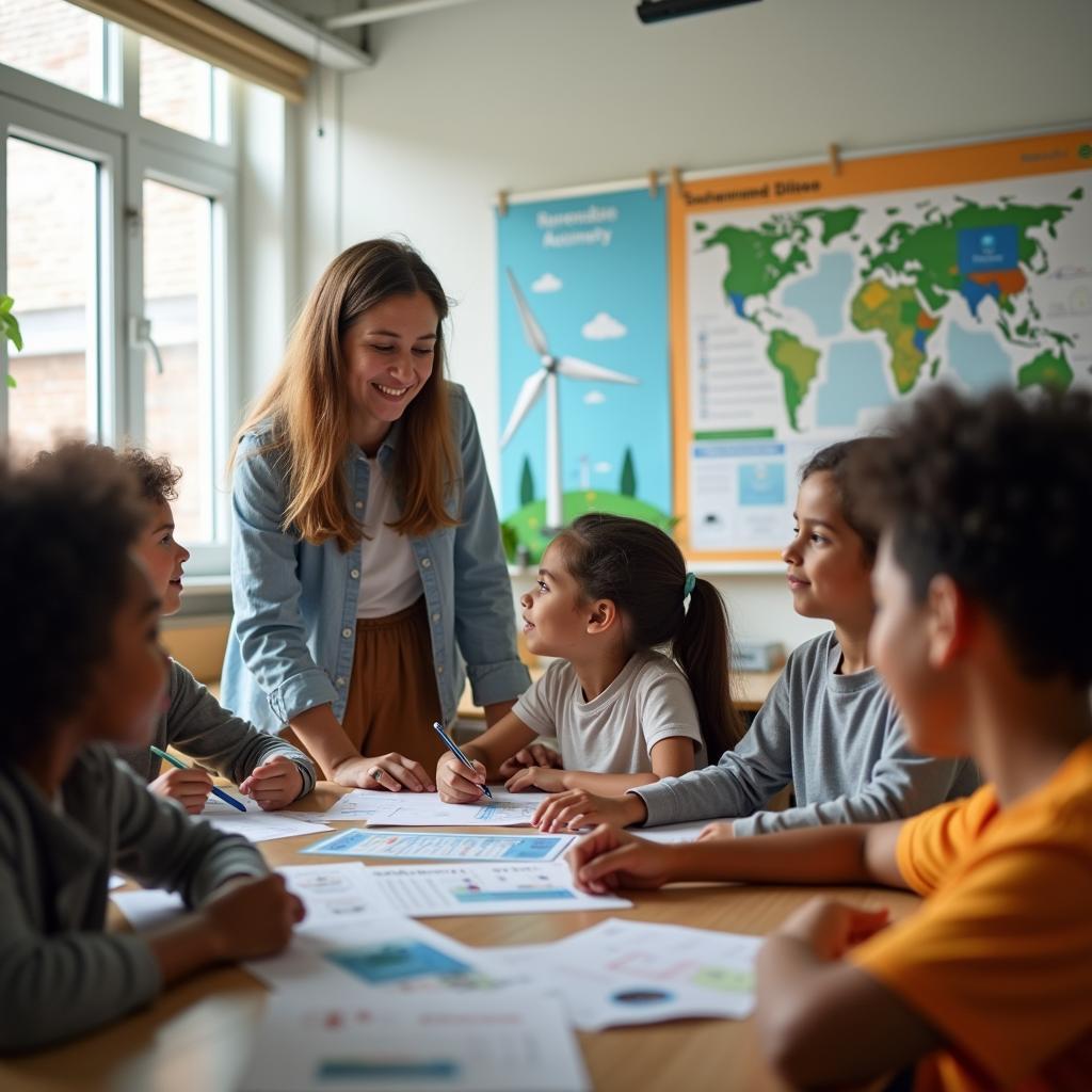 students learning about renewable energy
