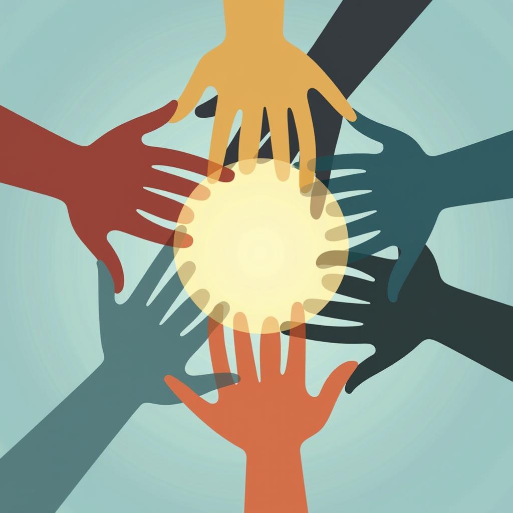 Abstract illustration of team unity, shared goals, defining the core concept of team cohesion.