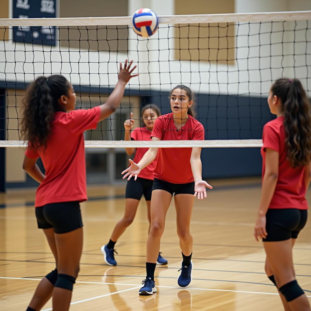 Students participating in team sports showing character development