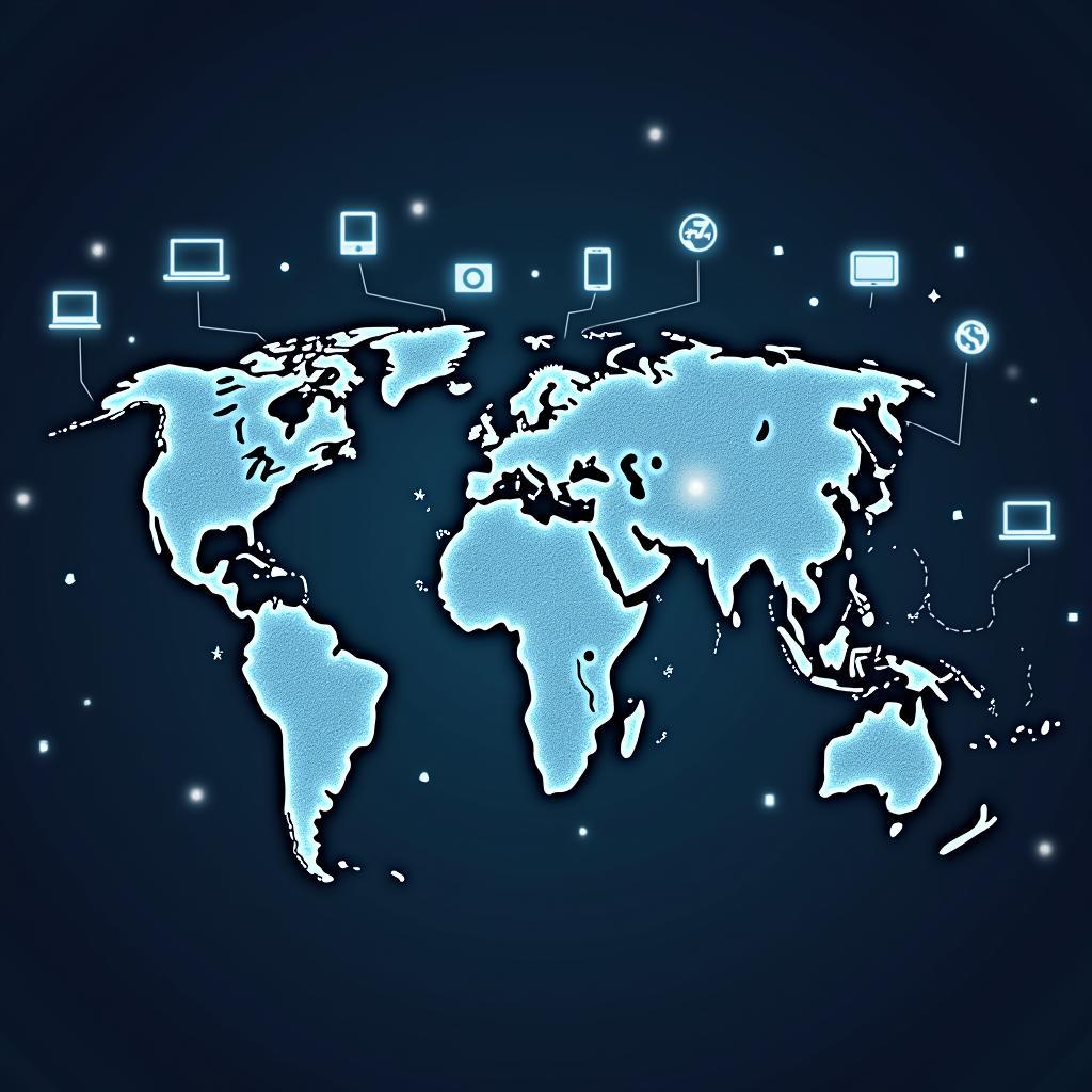 Technology Impact on Global Trade Concept Illustration