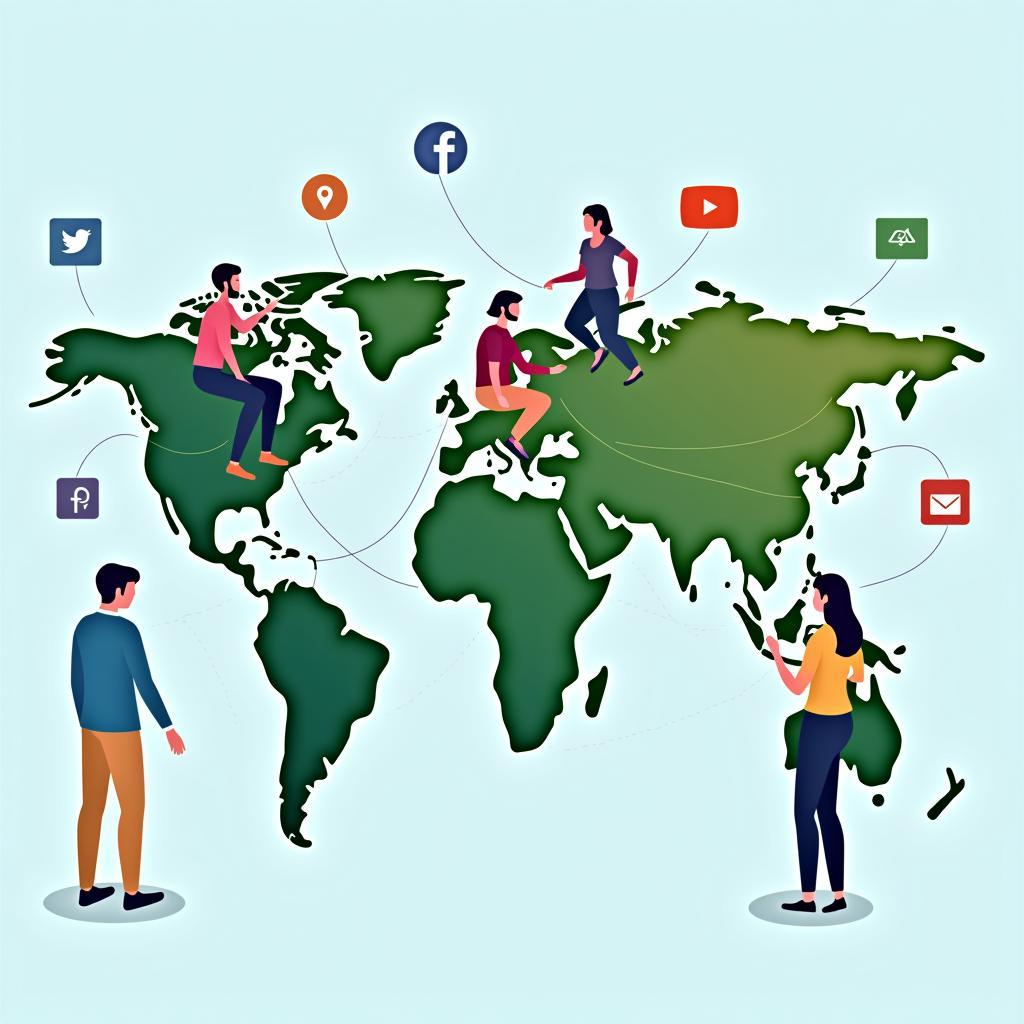 Technology enhances global communication via social media, video calls, and messaging for stronger connections