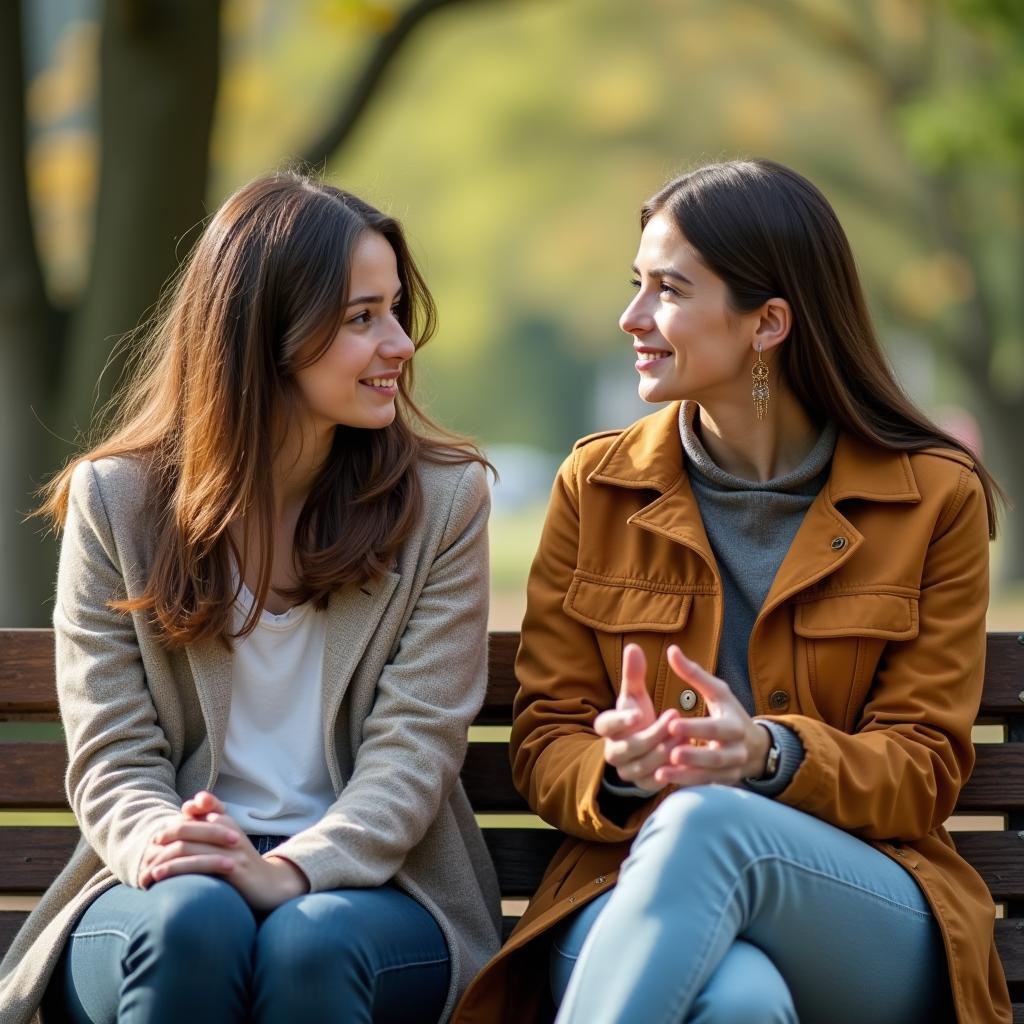 Two diverse female friends in a supportive conversation, one offering comfort and constructive advice.