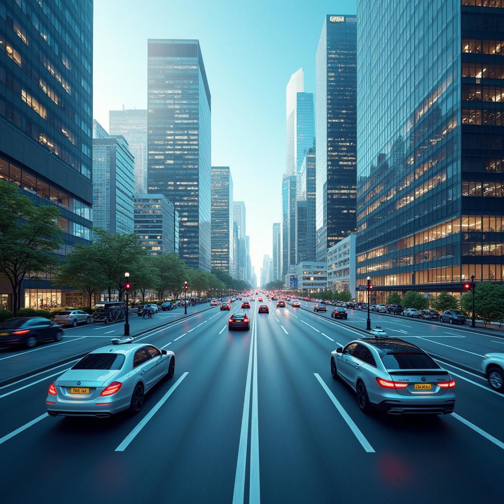 Modern smart city development showcasing technological integration