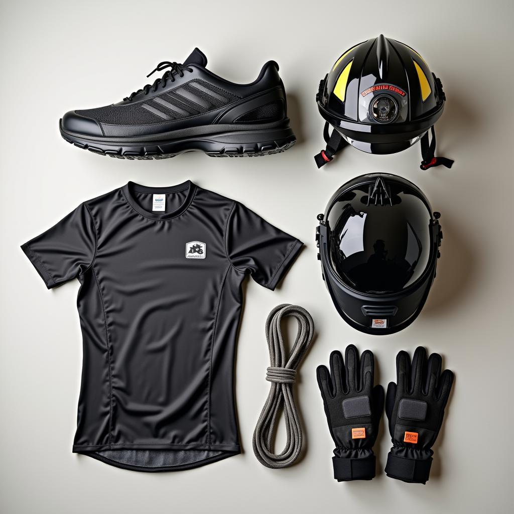 Collection of diverse high-performance gear for sports, outdoor activities, and professional use