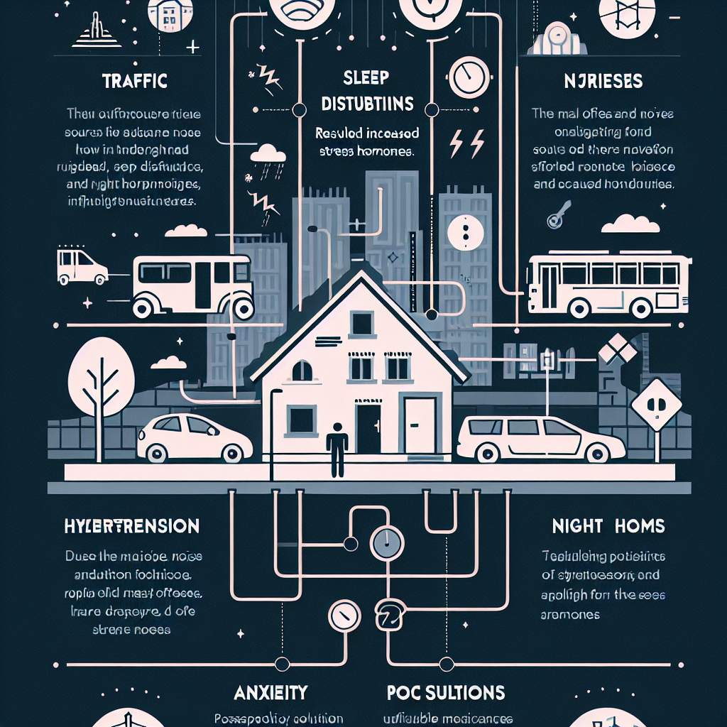IELTS Task 2 noise pollution and health causes and solutions flowchart