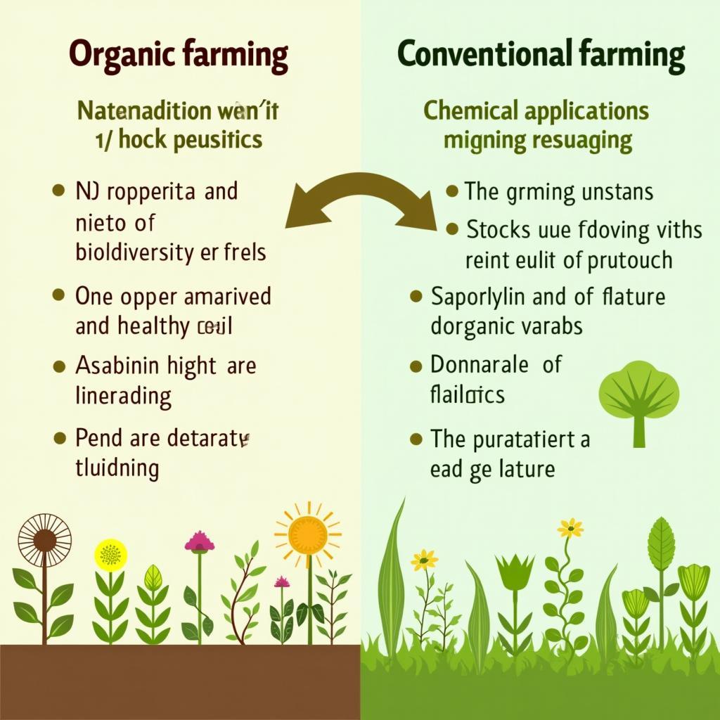 IELTS Writing comparison between organic farming benefits and conventional agriculture methods